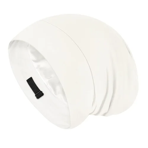 Miniatura 10 de Fittia Cofia de satén para dormir, sedosa sin encrespamiento para el cuidado de rizos, correa ajustable para no deslizarse, gorra para trenzas