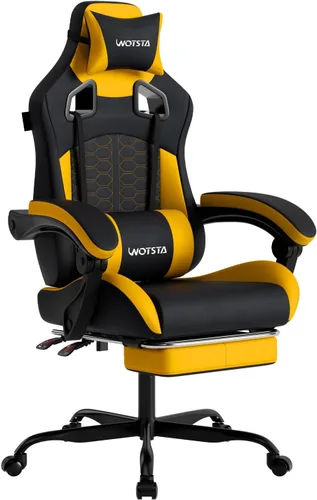 Miniatura 12 de Silla de juegos con reposapiés, sillas de juegos de cuero de PVC ergonómica, silla de jugadores de oficina, reposacabezas soporte lumbar