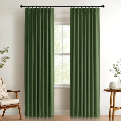 Miniatura 13 de 100% Blackout Shield Cortinas opacas con textura y aspecto de lino de 72 pulgadas de largo, juego de 2 paneles de cortinas opacas de lino sintético