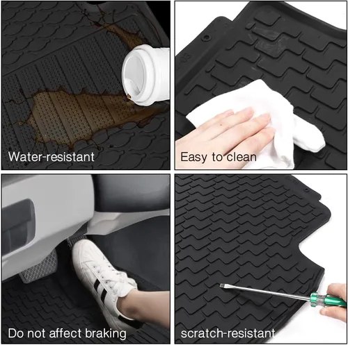Miniatura 3 de Alfombrillas de piso de ajuste personalizado compatibles con Nissan Rogue 2014-2020, goma de látex para todas las estaciones, interiores Negro