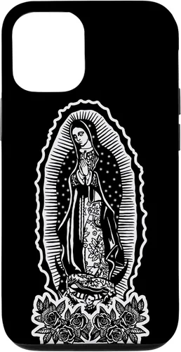 Funda para iPhone 12/12 Pro Our Lady Virgen De Guadalupe Virgen María Tattoo Hombres Mujeres