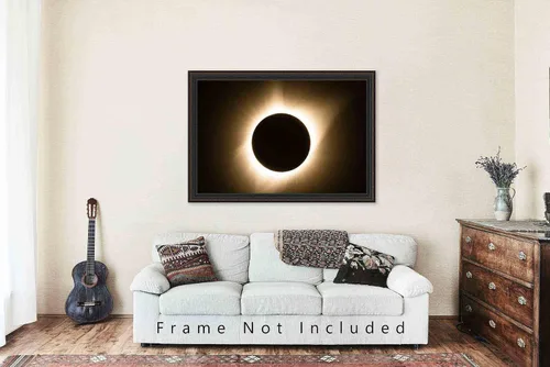 Miniatura 5 de Impresión de fotografía celestial (sin marco) Imagen del eclipse solar total en la totalidad en Nebraska Sol Luna Arte de pared Ciencia Naturaleza