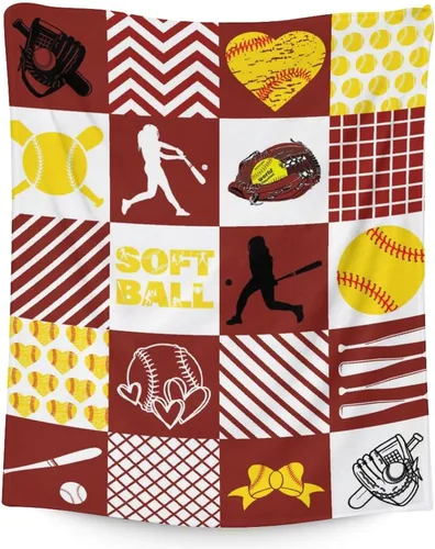 Miniatura 7 de COZYAURA Manta de sóftbol, regalos de equipo de sóftbol para niñas, mujeres y jugadores, 30 x 40 pulgadas, acogedoras mantas mullidas para sofá
