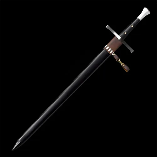 Miniatura 3 de Fidestisan Espada medieval hecha a mano de 46 pulgadas, hecha a mano, estilo moderno, caballero largo, espiga completa 5160, tratamiento térmico