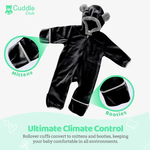 Miniatura 96 de Enterizo de vellón para bebé, rómper de una sola pieza con capucha para niños, ropa para exteriores, chaqueta infantil