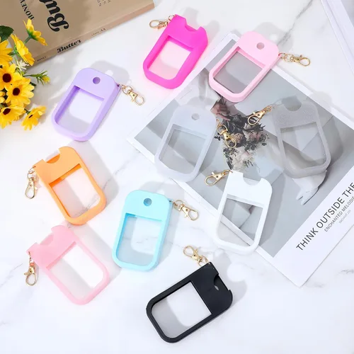 Miniatura 4 de Funda de silicona para limpieza de manos, funda protectora con llavero para niebla eléctrica y niebla brillante, 1 onza líquida, accesorio de spray