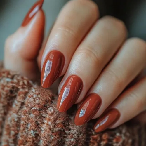 Miniatura 8 de Uñas postizas a presión marrón café, uñas postizas medianas de almendra, color sólido, cobertura completa, uñas postizas artificiales brillantes