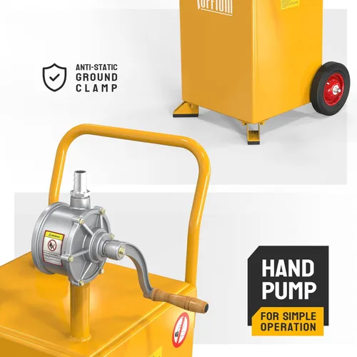 Miniatura 2 de TUFFIOM Carrito de combustible de 20 galones con ruedas y bomba de sifón manual, tanque de almacenamiento de transferencia de combustible diésel