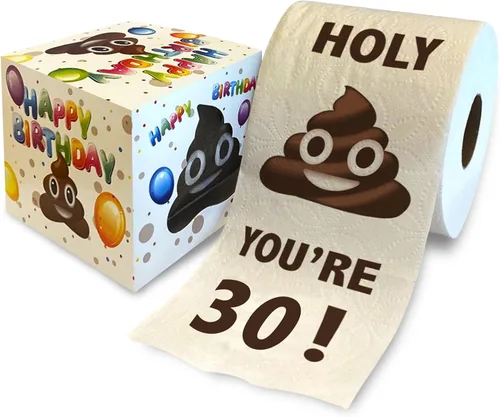 Printed TP Regalo de papel higiénico con texto en inglés "You're 30" Birthday Party Funny Birthday Gift Broma de papel higiénico, novedad y única