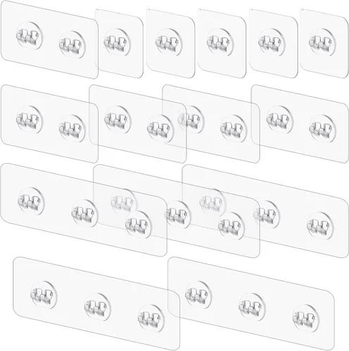 vivinin Paquete de 15 soportes adhesivos de repuesto para regadera, adhesivo para estante de ducha sin taladrar, ganchos adhesivos para organizador