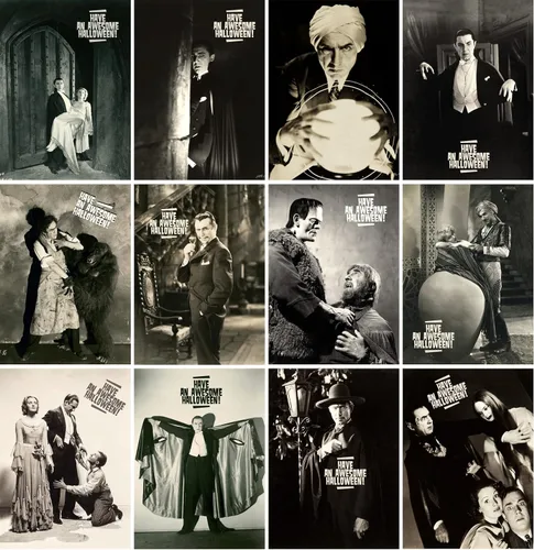 Miniatura 2 de PIXILUV BELA LUGOSI HALLOWEEN Tarjetas de felicitación 12 tarjetas grandes ~ Bela Lugosi Drácula Silent Film Stills Photos ~ Reimpresión de postales