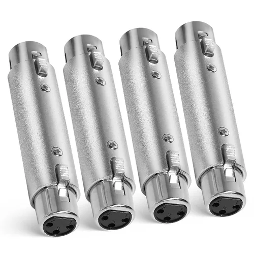 Miniatura 10 de Adaptador de micrófono XLR 2 unidades, 3 pines XLR macho a hembra, convertidor de conector de extensión de audio para altavoz, mezcladores,