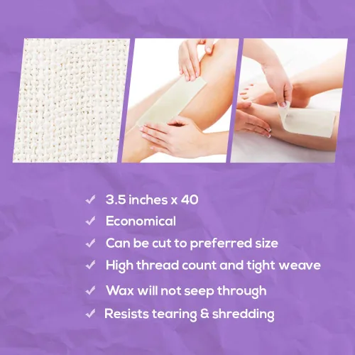 Miniatura 3 de Satin Smooth Tiras de cera de muselina natural, rollo de muselina, rollo de cera de tela para depilación corporal y cara, 3.5 pulgadas x 40 yardas