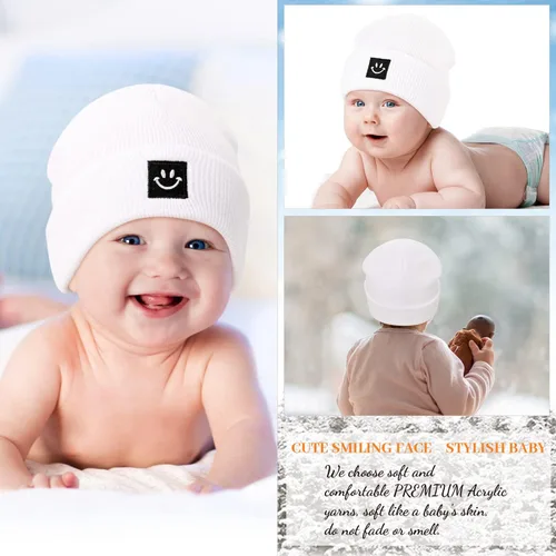 Miniatura 6 de DANMY Gorro para bebé, gorro de punto cálido para el invierno para recién nacido, gorro suave para niños