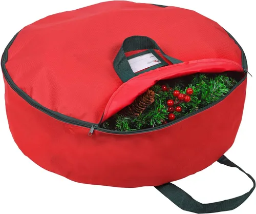 Miniatura 10 de Bolsa de almacenamiento de corona de Navidad resistente de 36 pulgadas, asas hechas de poliéster Oxford 600D duradero, bolsa de almacenamiento