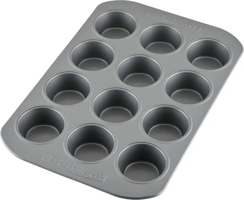 Miniatura 10 de Farberware, utensilio para hornear antiadherente, asadera para muffins (12 copas), color gris, Sartén para muffins, 12 tazas, ninguno , Gris