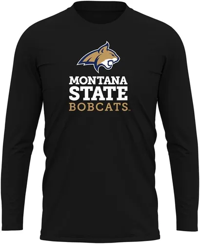 Miniatura 191 de Camisa deportiva de manga larga oficial de la NCAA Collegiate para hombre, colección negra con logotipo primario