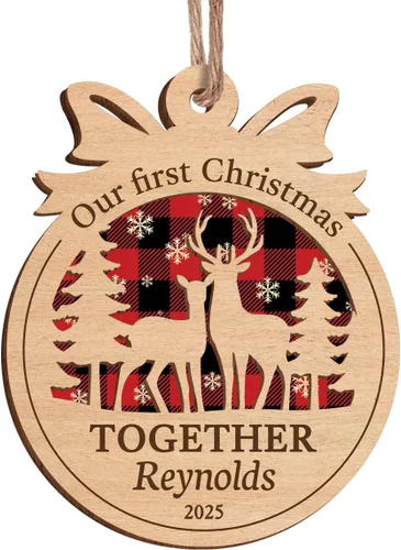 Miniatura 17 de Adorno personalizado de primera Navidad para casados, adornos de cerámica de Navidad con foto foto boda matrimonio nombre personalizado recuerdo 1ª