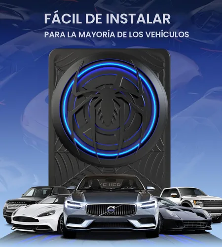 Miniatura 7 de Subwoofer de 1200W, paquete de subwoofer y amplificador delgado para debajo del asiento del automóvil con luz ambiental, control individual