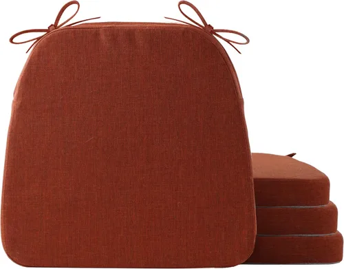 Miniatura 21 de Battilo - Cojines para sillas de comedor con lazos, almohadilla para silla de cocina para interiores y exteriores con respaldo antideslizante, cojín