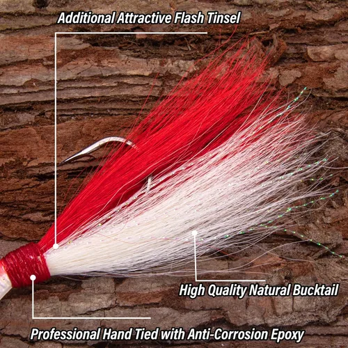 Miniatura 19 de Alwonder Paquete de 5 plantillas de cola de cubo para el cabello, señuelos de pesca de agua salada, pesca de agua dulce, señuelos de pesca de surf
