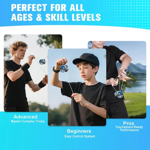 Miniatura 4 de TK2 Yoyo profesional de metal para niños de 8 a 12 años y adultos, Yoyo que no responde para principiantes avanzados y juegos profesionales, 10