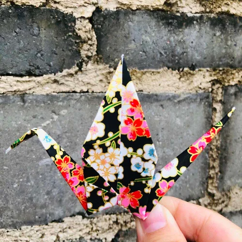 Miniatura 8 de 100 grúas de papel de origami japonesas prefabricadas, grúas de origami plegadas, hechas a mano, grúas de papel Yuzen, guirnaldas para fiestas