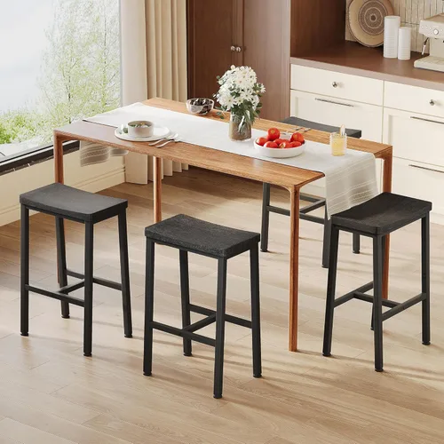 Miniatura 6 de Homeiju Bar Stools, Counter Height Bar Stools Set of 2, 23.6 Inch Saddle Stools with Footrests, Industrial Kitchen Counter Seat for Dining Room