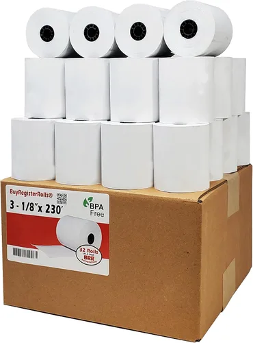 Miniatura 10 de (10 Rolls) 3 1/8 x 230 thermal paper square POS cash register thermal receipt paper rolls bpa free BuyRegisterRolls