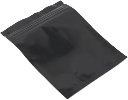 Miniatura 3 de FERENLI 100 unidades Bolsa de almacenamiento de alimentos con cierre de cremallera de Mylar brillante, bolsa de aluminio hermética con ventana