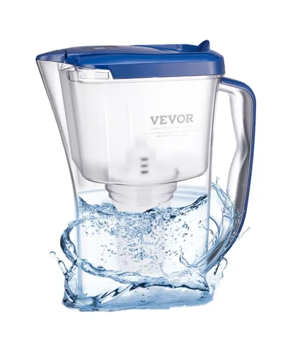 Jarra con Filtro de Agua VEVOR, Dispensador de Filtro de Agua de 5 Etapas de 9 Tazas, Sistema de Filtración Rápida con Indicador de Cambio de