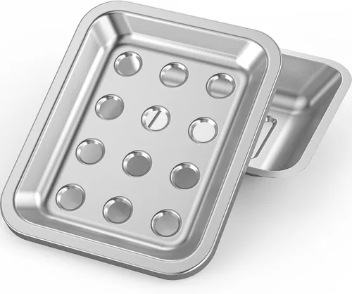 Jabonera de acero inoxidable, soporte grande de doble capa para jabón, jabonera de metal para baño, ducha, cocina y encimeras de fregadero