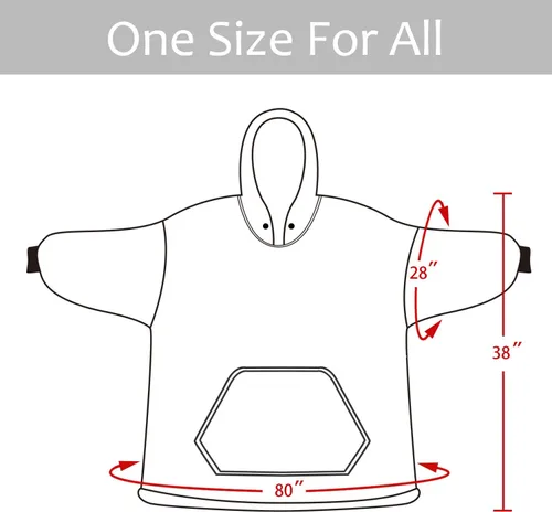 Miniatura 7 de Catalonia Sudadera extragrande tipo manta con capucha, sudadera de sherpa portátil para adultos, hombres y mujeres