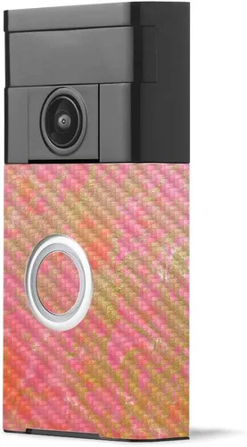 Miniatura 14 de MightySkins - Piel de fibra de carbono para timbre de video con anillo – Madera abstracta Acabado de fibra de carbono texturizado protector