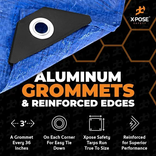 Miniatura 4 de Better - Lona de polietileno azul de 10 x 10 pies, media paleta (paquete de 420), funda protectora multiusos, ligera, duradera, impermeable