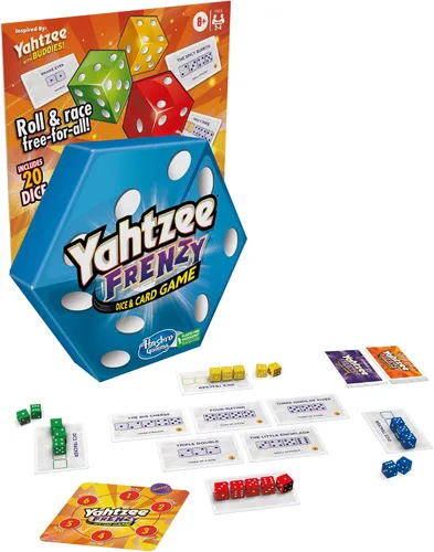 Miniatura 10 de Hasbro Gaming Yahtzee Frenzy Juego de dados y cartas, juego de dados de ritmo rápido, juegos de cartas para familias y niños, juegos familiares