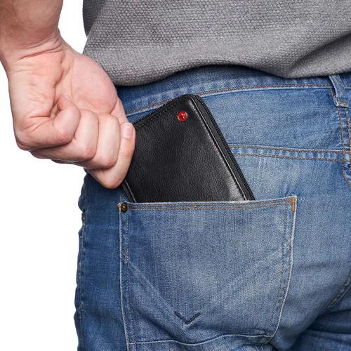 Miniatura 5 de Alpine Swiss Logan - Cartera plegable con cremallera para hombres o mujeres, caja fuerte RFID, viene en una caja de regalo