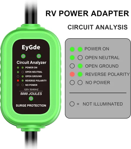 Miniatura 4 de EyGde Adaptador RV de 30 a 15 amperios 110 con protector contra sobretensiones, adaptador patentado de 15 amperios macho a 30 amperios hembra