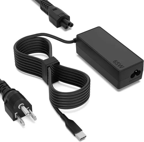 Cargador USB C para laptop Lenovo ThinkPad Yoga ThinkBook Chromebook, adaptador de CA tipo C de 65 W/45 W con cable de alimentación para viajes de