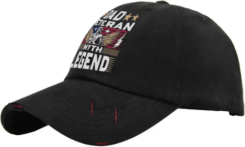 Miniatura 2 de dad Veteran, Myth Legend, Sun hat Hats for Men Fashion AllBlack Trucker Hats Gifts for Grandpa Baseball Caps