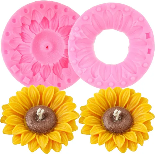 Miniatura 12 de Moldes de silicona de girasol para fondant de hojas de girasol para decoración de pasteles de caramelo de chocolate, decoración de cupcakes, pasta