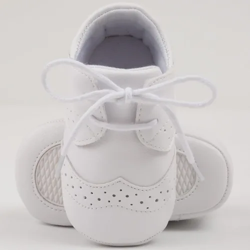 Miniatura 4 de Zapatos de bebé para niños y niñas, suela suave, antideslizante, de piel sintética, para bautizo, zapatos de bautizo, zapatos de cuna para recién