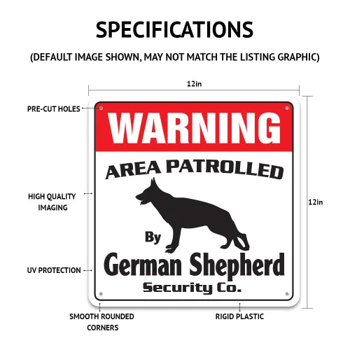 Señal de seguridad gigante Schnauzer Área Patrullada Guardia de mascotas Advertencia Amante de Perros Animal