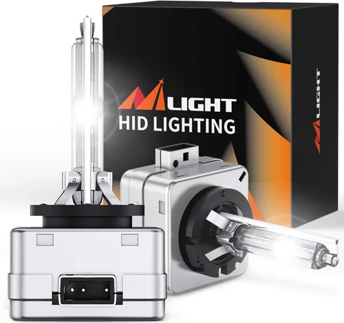 Nilight Bombilla HID D1S para faros delanteros, 6000 K blanco diamante D1S bombilla súper brillante de haz alto bajo de xenón de repuesto para faros