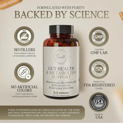 Miniatura 4 de Akkermansia Muciniphila Probiotic + Azafrán + Complejo B Salud intestinal central y bienestar diario Apoyo al estado de ánimo y metabolismo