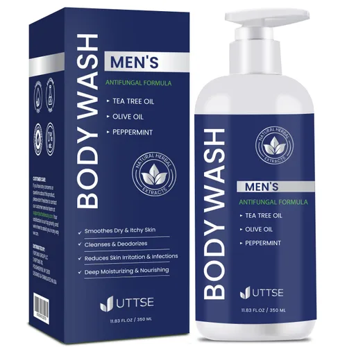 Uttse Jabón de Árbol de Té para el Cuerpo: Jabón Antifúngico para Hombres - Elimina los Olores Corporales y las Irritaciones de la Piel - 11.8 fl