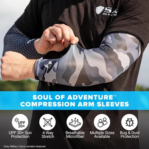 Miniatura 2 de S A Compression Arm Sleeve UV 30+ Sun Protection, Moisture Wicking, 4-Way Stretch