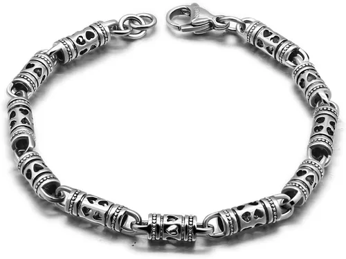 Vintage Men 100% 925 Pulsera de plata esterlina punk hip-hop masculino sólido plata pura 7-8 pulgadas cadena mano catenaria joyería