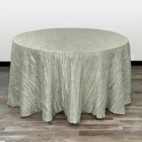 Miniatura 14 de Your Chair Covers - Mantel redondo de tafetán arrugado de 132 pulgadas - Mantel de comedor color champán, brillante aplastado para bodas, fiestas
