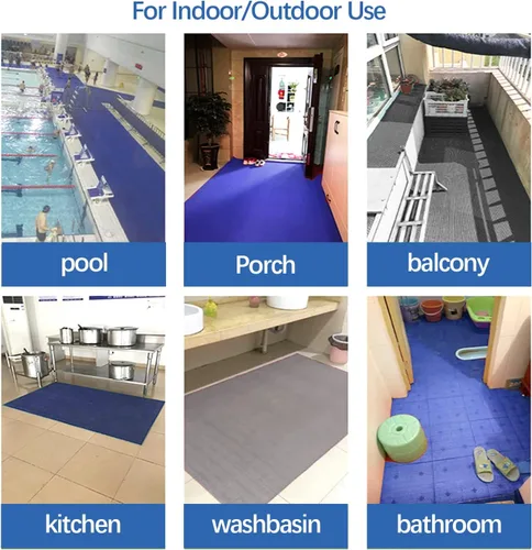 Miniatura 9 de Nisorpa Tapete de drenaje comercial para piscina de 3 x 10 pies, 0.22 pulgadas de grosor, antideslizante, tapete de suelo para interiores